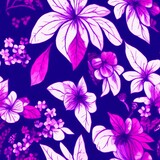 AI generated illustration of a seamless purple floral pattern
