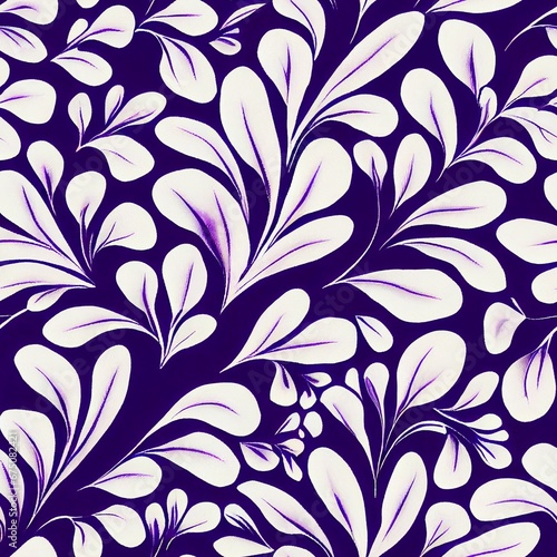 AI generated illustration of a seamless purple floral pattern © Wirestock