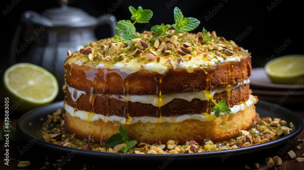 Lemon Pistachio Cake Professional Photography, Background Image, Hd Lemon Pistachio Cake Professional Photography, Background Image, Hd