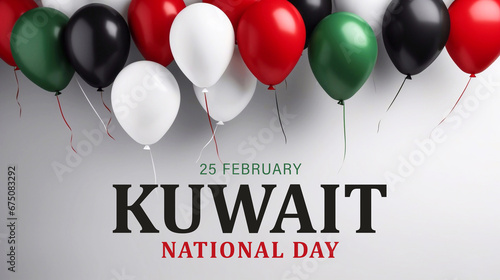Kuwait national day banner design  photo