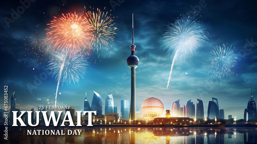 Kuwait national day banner design  photo