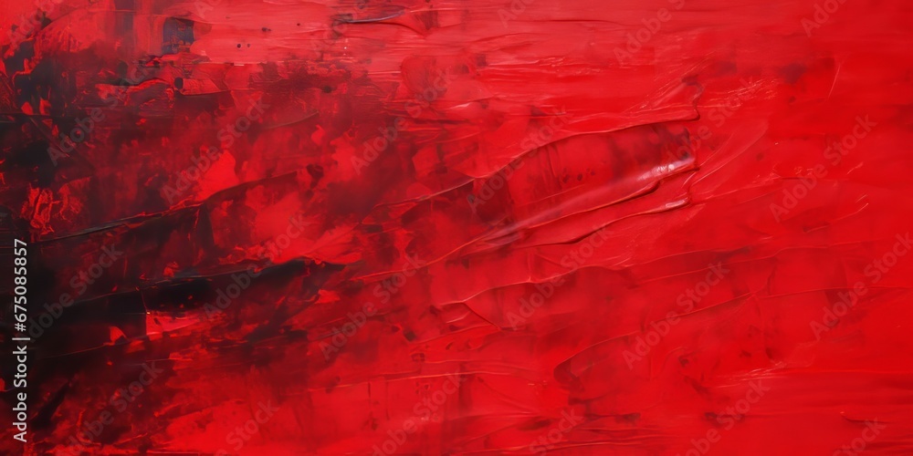 Abstract illustration of red paint heavily textured on canvas. 