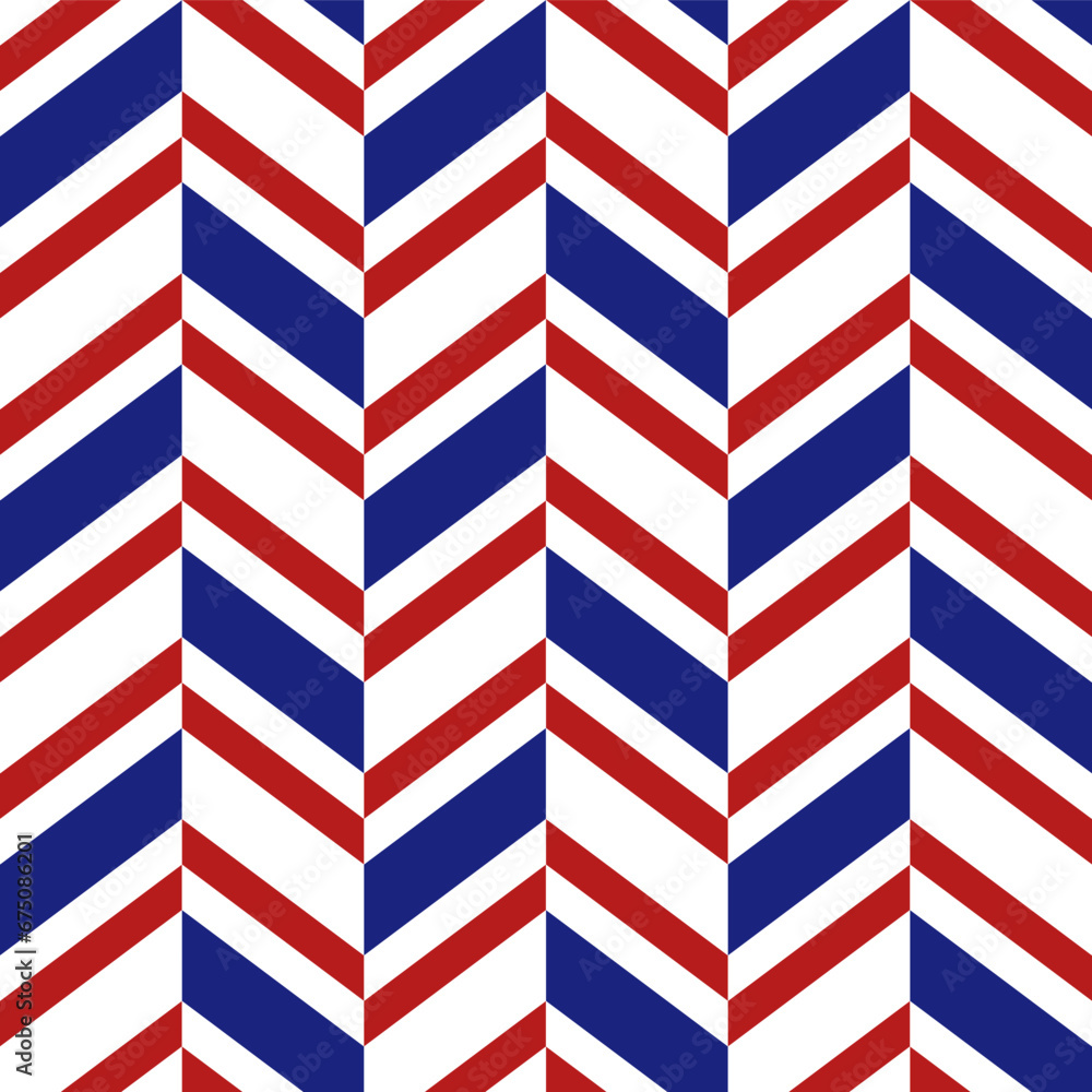 4th of July herringbone pattern. Herringbone vector pattern. Seamless geometric pattern for clothing, wrapping paper, backdrop, background, gift card. 4th of July herringbone pattern. Herringbone vector pattern. Seamless geometric pattern for clothing, wrapping paper, backdrop, background, gift card.