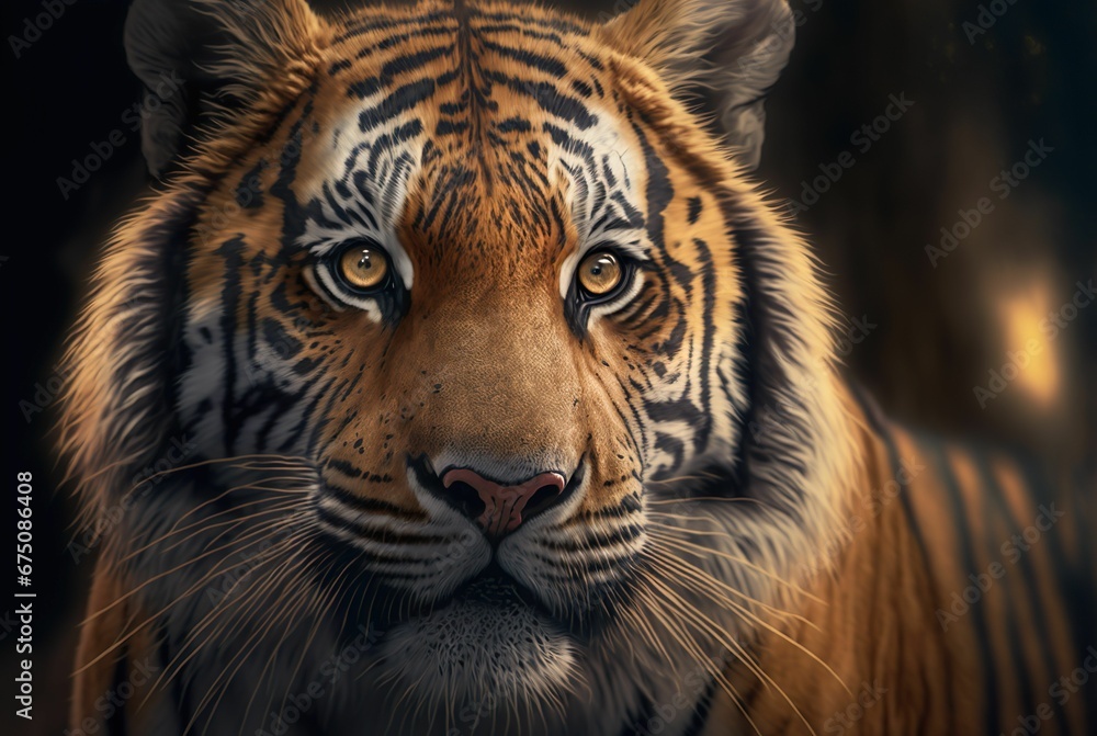 Fototapeta premium AI generated illustration of the portrait of the tiger.