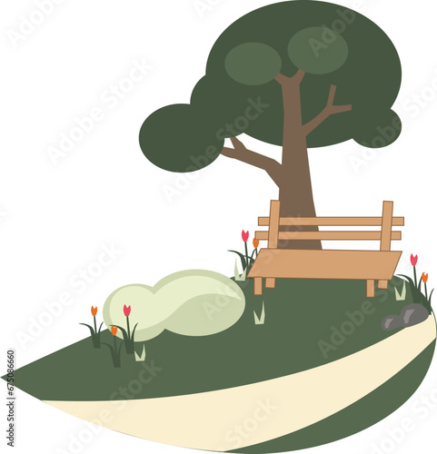tree in the garden illustration