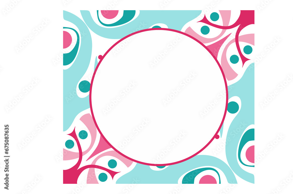Colorful Ornament Border With Dot Pattern Design With Transparent Background