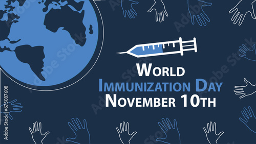 World Immunization Day vector banner design. Happy World Immunization Day modern minimal graphic poster illustration.