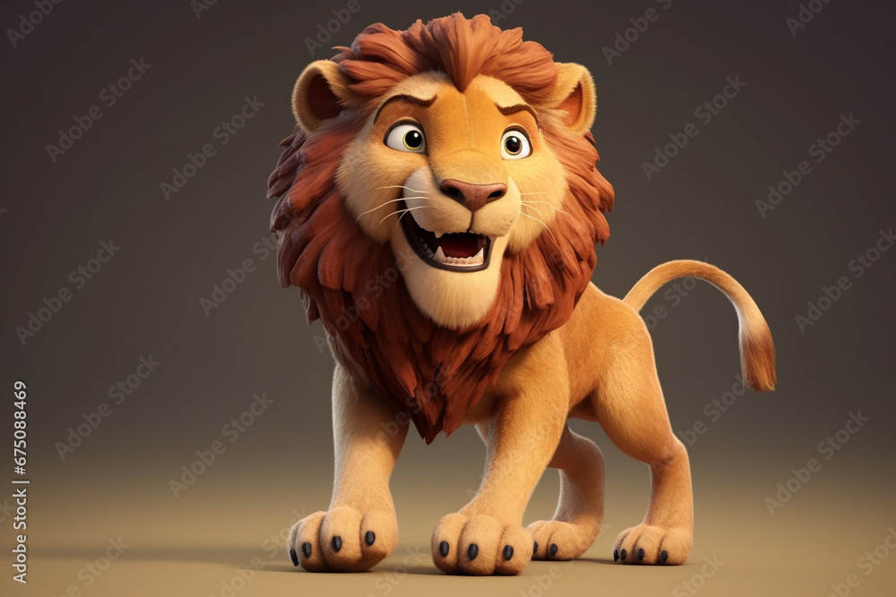 3d Rendered lion cartoon character 3d Rendered lion cartoon character