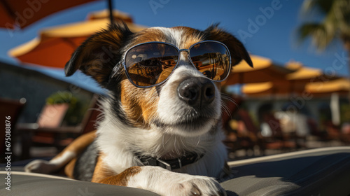 Portrait Of Cool Funny Dog Jack Russell In Glasses , Background Image, Hd