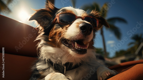 Portrait Of Cool Funny Dog Jack Russell In Glasses , Background Image, Hd
