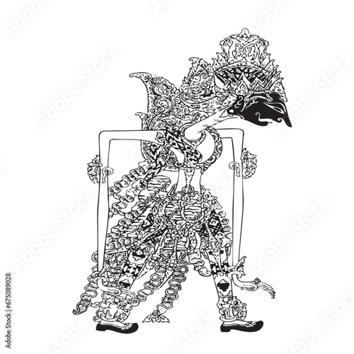 Illustration vector graphic of wayang rama shinta