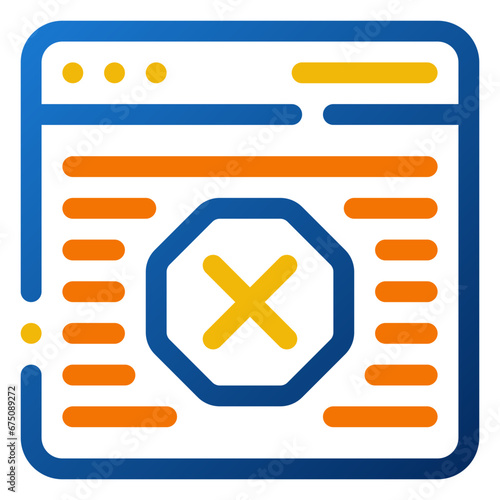 Ad Blocker Icon. Digital marketing concept. Outline color icon