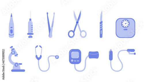 Set of Medical Instruments and Surgical Tools