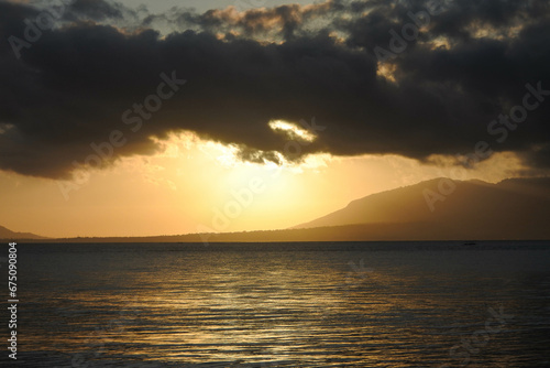 Beautiful view  when the sun rises around the beach.