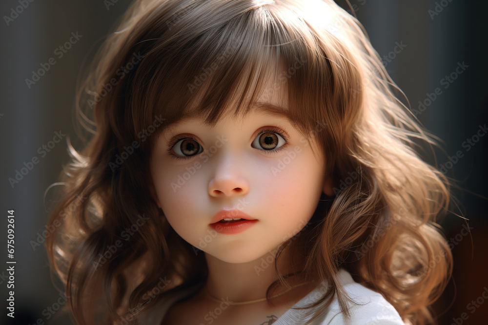 3D rendering of cute little girl 3D rendering of cute little girl