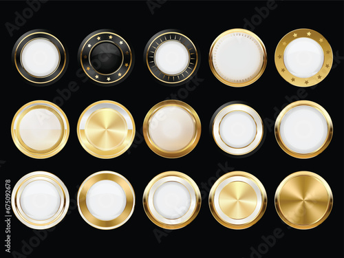 Luxury golden badges and labels. Retro vintage circle badge design