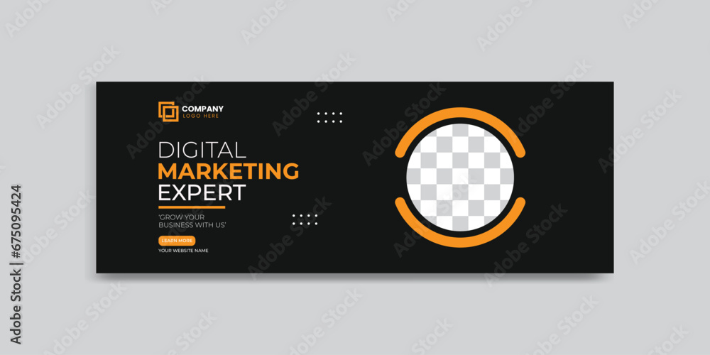 Naklejka premium digital marketing agency social media cover banner design. corporate business creative social media cover banner post template
