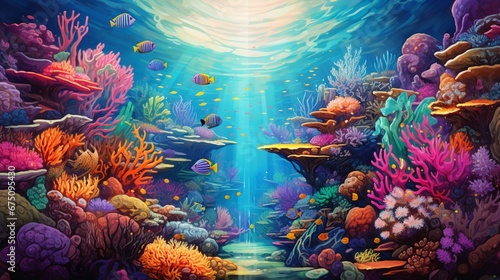 tropical coral reef generated by AI © Toba