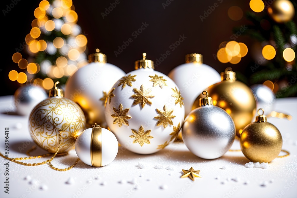 Christmas ornaments, close-up. Holidays concept. Merry Christmas
Christmas ornaments, close-up. Holidays concept. Merry Christmas