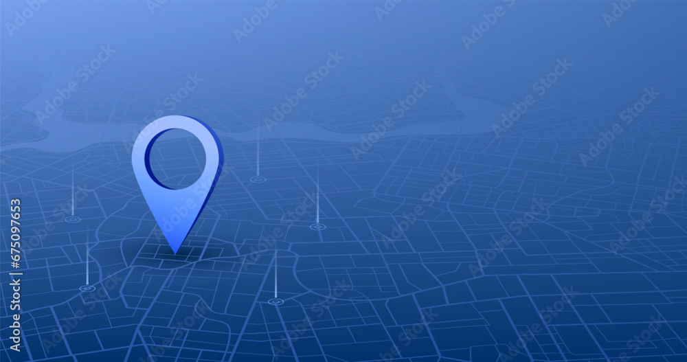 Destinations. Gps tracking map. Track navigation pins on street maps