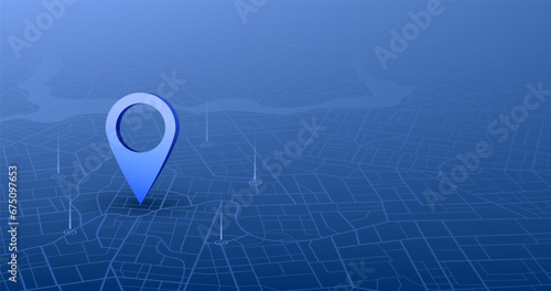 Destinations. Gps tracking map. Track navigation pins on street maps, navigate mapping technology and locate position pin. Futuristic travel gps map or location navigator vector illustration