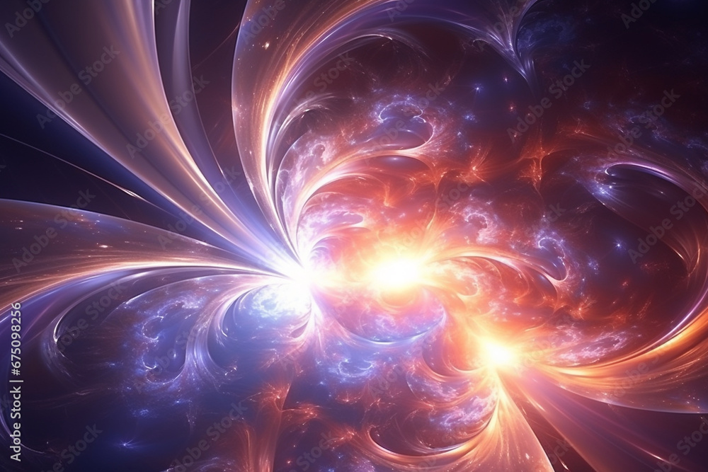 Fototapeta premium 3D rendering abstract fractal light background