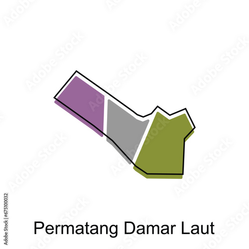 Vector Map City of Permatang Damar Laut design template, High detailed illustration Country in Asia photo