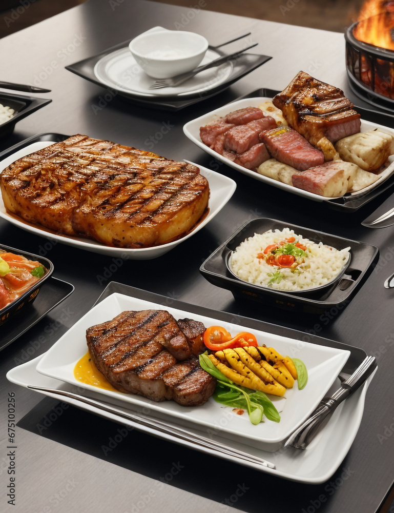 grilled meat and vegetables grilled meat and vegetables