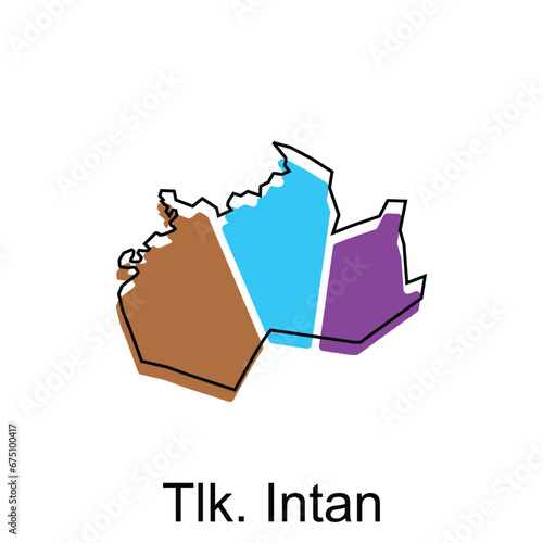 Vector Map City of Tik Intan design template, High detailed illustration Country in Asia photo