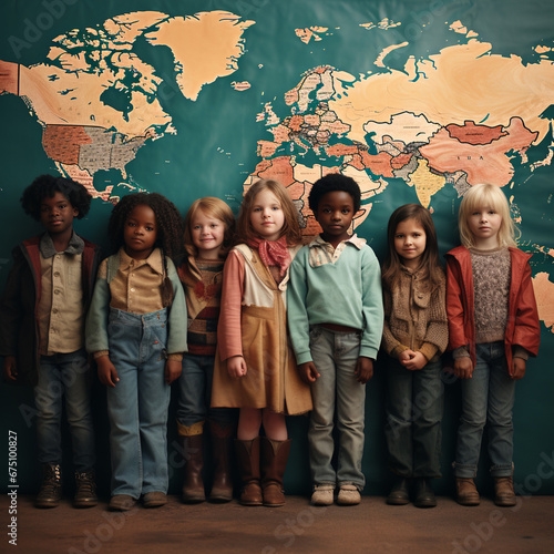 diversity within all countries children. Generative AI. photo