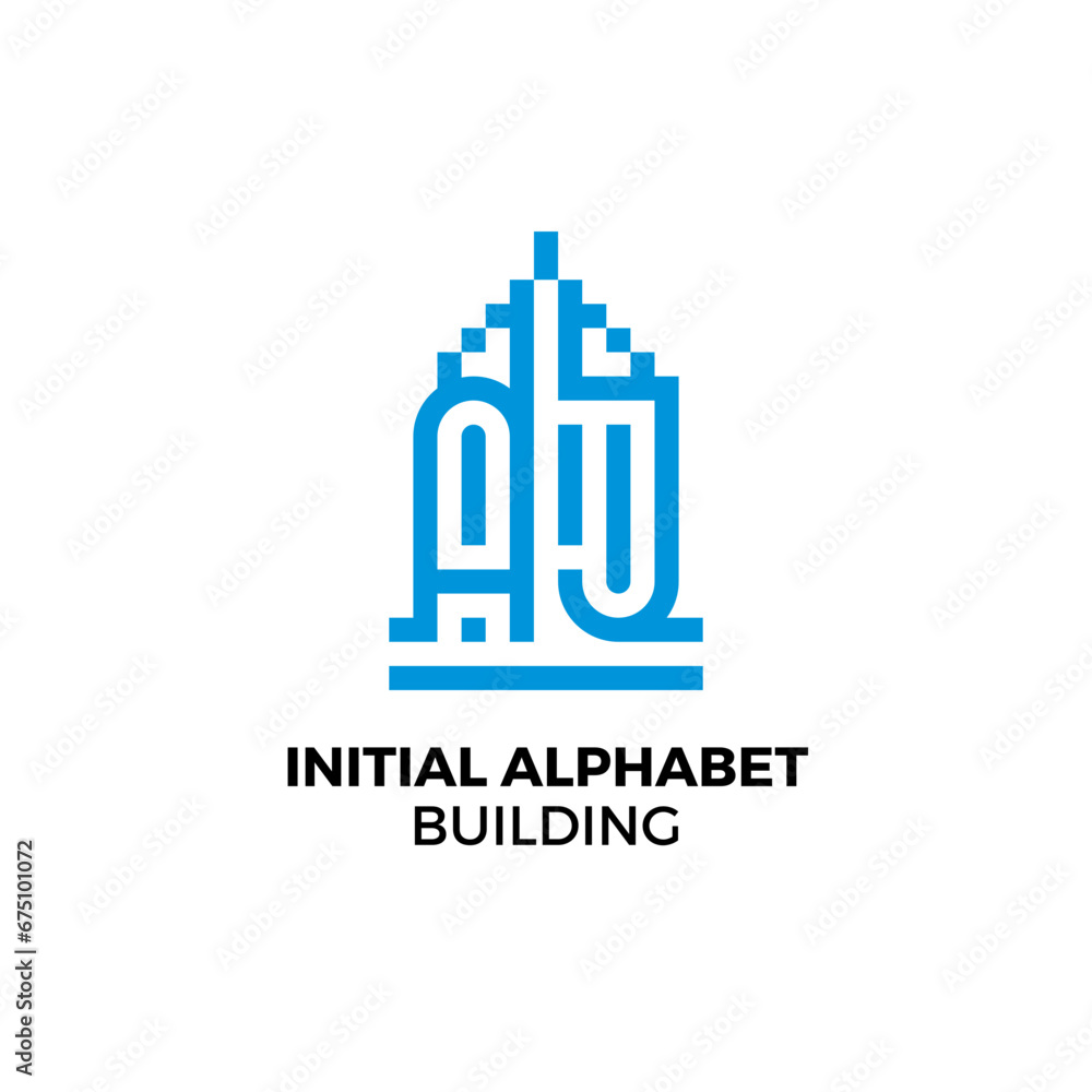 Initial letter AJ alphabet building logo Initial letter AJ alphabet building logo