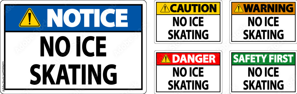Danger Sign No Ice Skating Danger Sign No Ice Skating