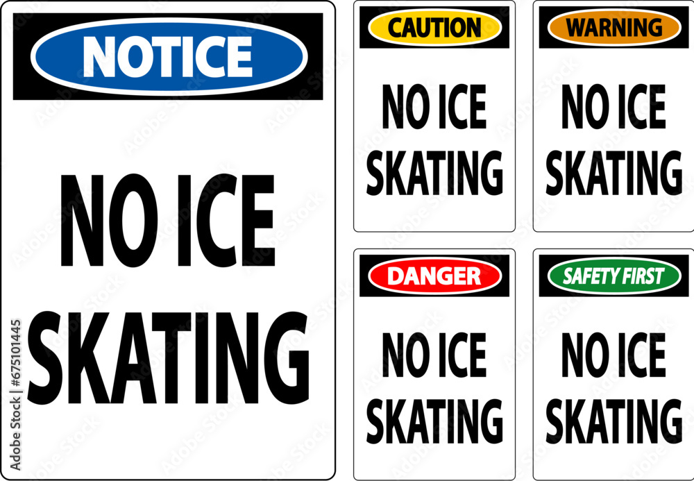 Danger Sign No Ice Skating Danger Sign No Ice Skating