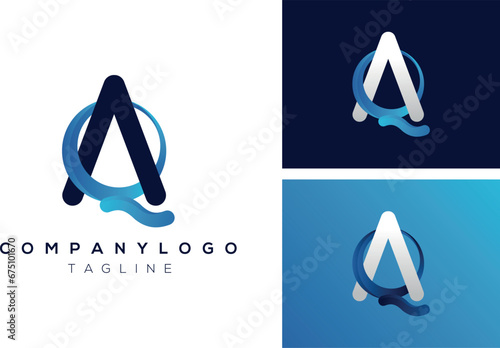 Alphabet letters Initials Design Logos AQ, QA, A, and Q
