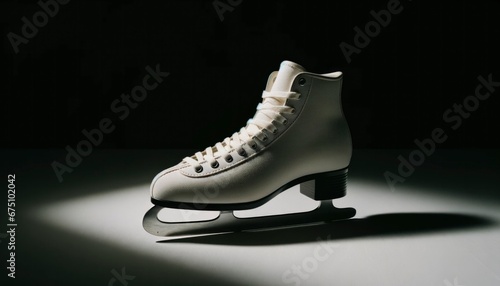 A pair of skates embodies minimalist design, merging modernity with the timeless thrill of ice-skating