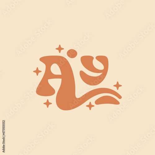 Wallpaper Mural letter AY Elegant wedding alphabet. Typography luxury classic lettering serif fonts decorative logo vintage retro concept. Torontodigital.ca