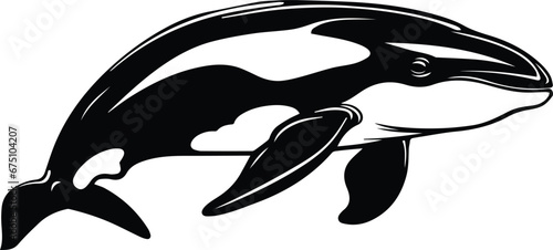 Whale Logo Monochrome Design Style