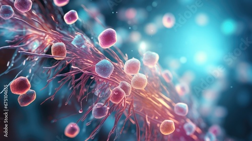 pink different types of backteria microbes germs