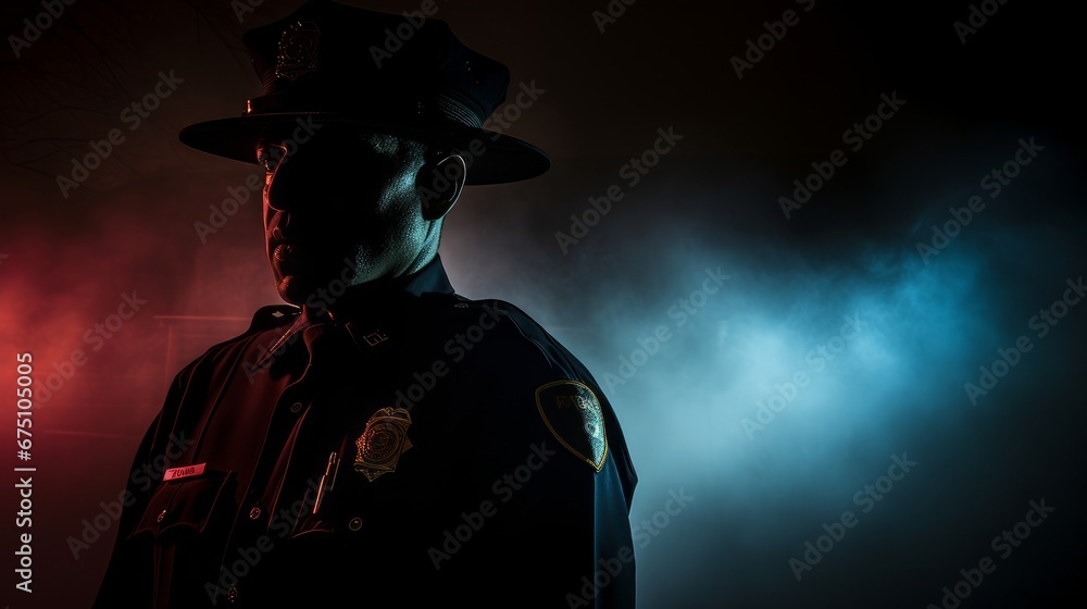 policeman at night. policeman at night.