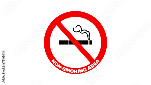 Free Download Non-smoking area sign, red and black sign with text in stamp style - GFXLoad