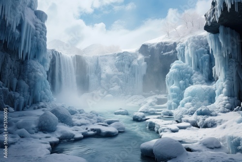 Frozen Waterfalls - Generative AI