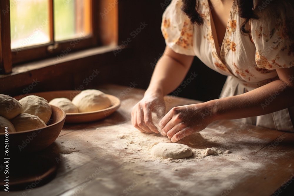 Fototapeta premium Homemade Bread Preparation 