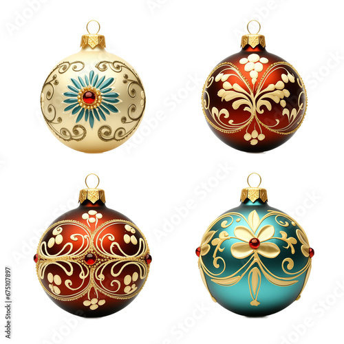 set of christmas ornaments