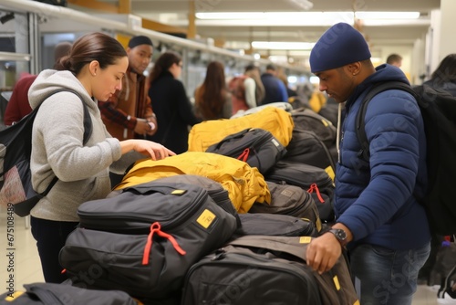 Individuals packing their bags