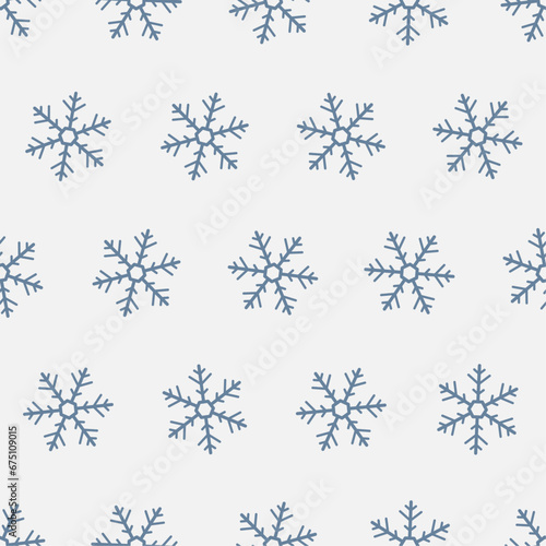 Snowflake seamless pattern. Suitable for backgrounds, wallpapers, fabrics, textiles, wrapping papers, printed materials, and many more. Editable vector.