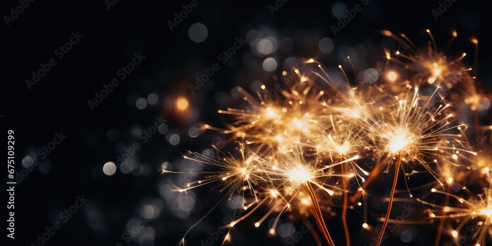 Close-up film photo capturing the mesmerizing glow of a sparkler against a deep black background, showcasing its vibrant light and intricate details Close-up film photo capturing the mesmerizing glow of a sparkler against a deep black background, showcasing its vibrant light and intricate details