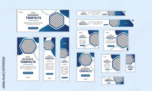 New, minimal corporate  web banner set template design. 