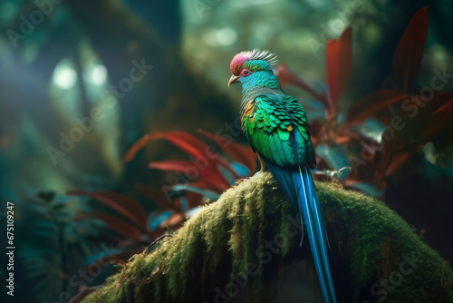 Resplendent Quetzal in Misty Forest