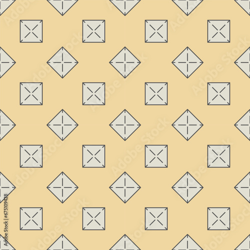 Square Geometric Shape vector modern seamless pattern. Geometry concept background