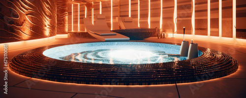 Hot tube in the relaxation centre. generative ai